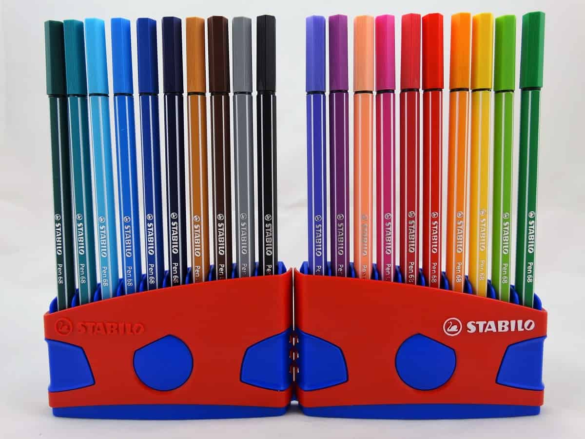 Haven onderdelen voordelig STABILO Pen 68 viltstift Colorparade 20 kleuren - Rood Blauw