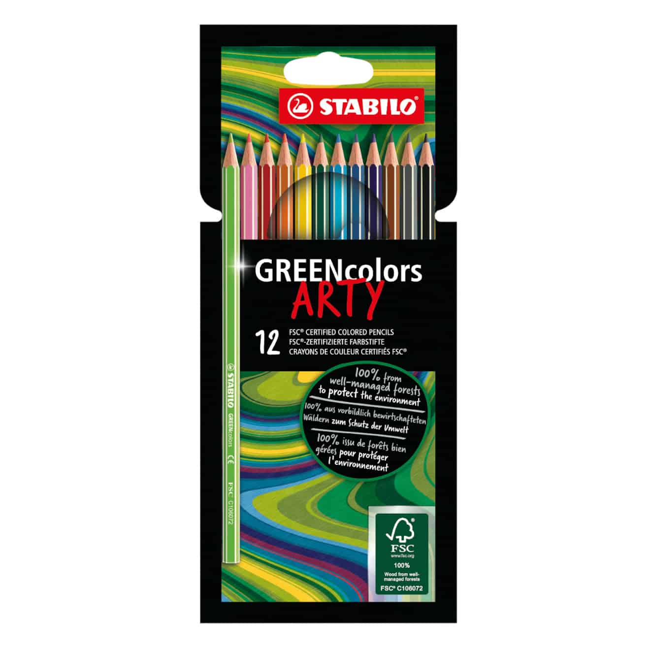 GREENcolors ARTY Potloden etui kleuren -